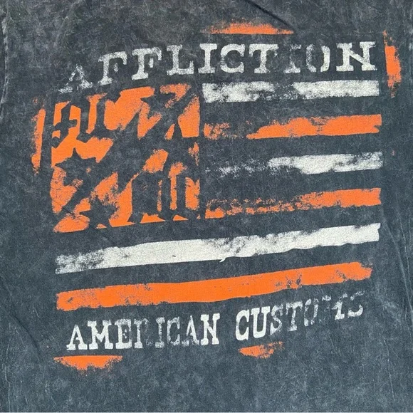 Vintage Affliction Men’s Affliction American Customs Y2K Logo T-Shirt Medium